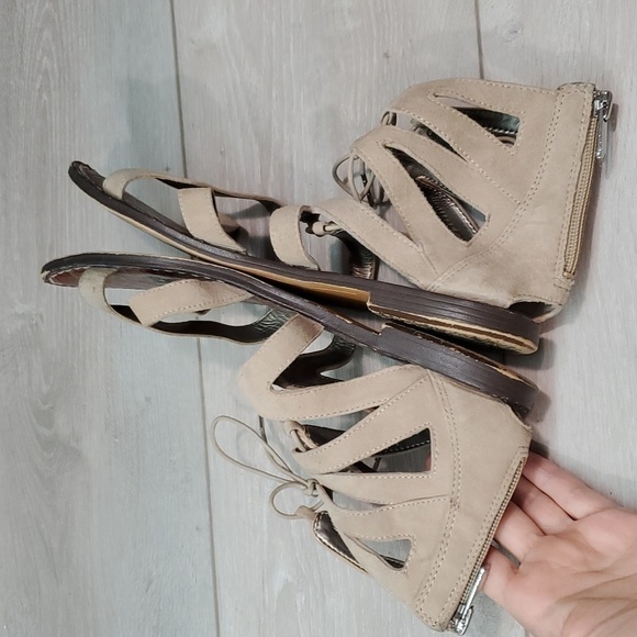 Sam Edelman Womens Katya Gladiator Suede Zip Back Lace Up Sandals shoes sz 8M - Picture 8 of 12
